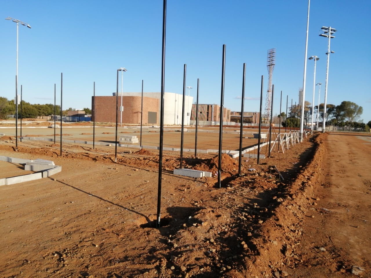 Sports Field Fencing – Post Installation