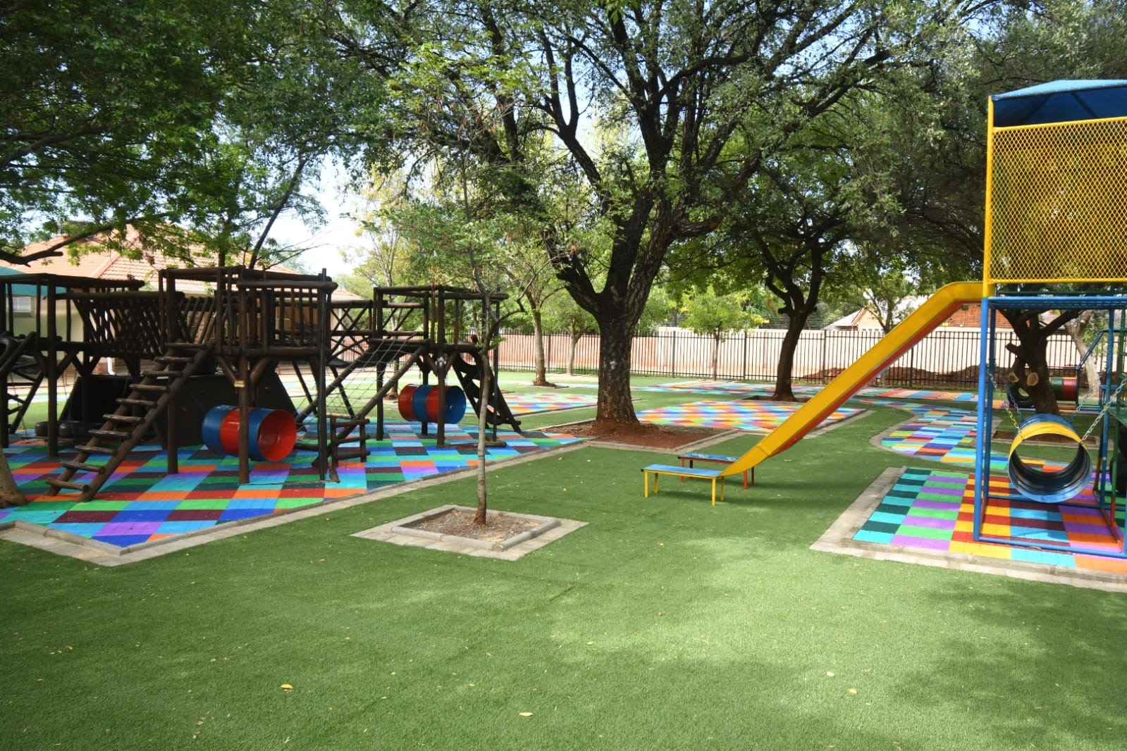 Yellow Tower Slide Installation